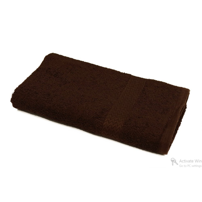 ISC Collection Ring Spun Dobby Border 100% Cotton Hand Towel Set By Rifz, Brown