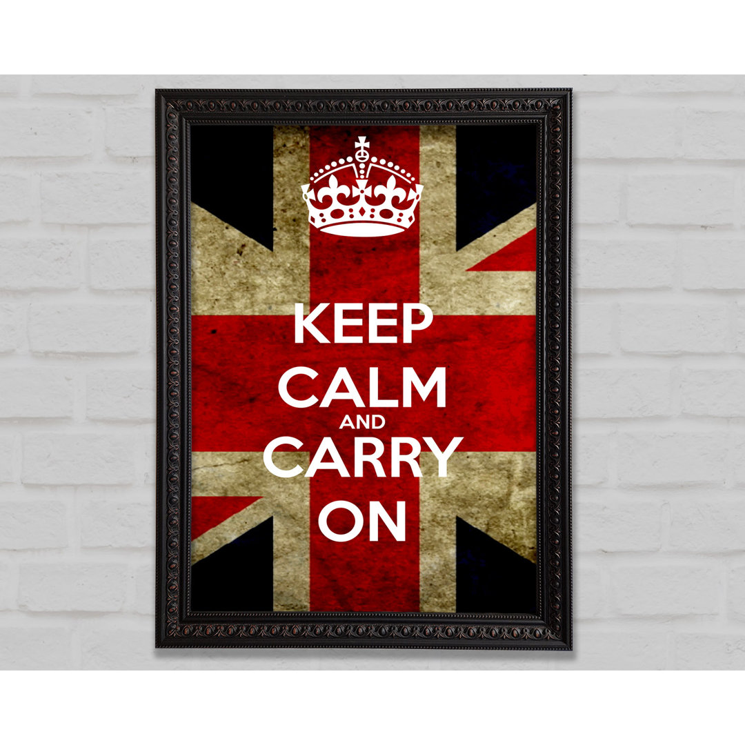 Keep Calm And Carry On Flag - Einzelner Bilderrahmen Kunstdrucke