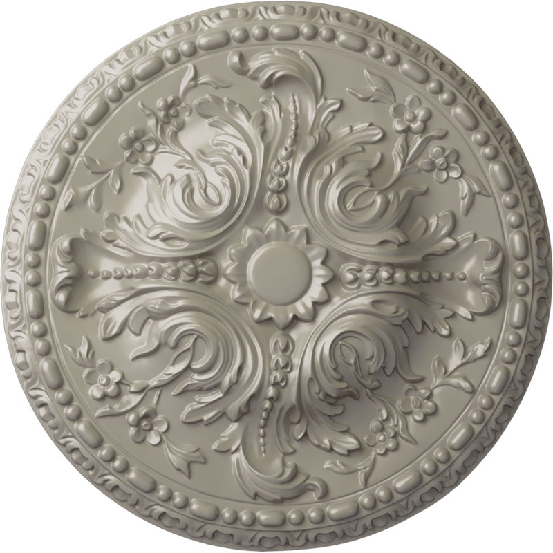 Médaillon de plafond 19 5/8 "x P 3/4" P Amelia (convient aux auvents jusqu'à 2 3/8 "), Blanc perle