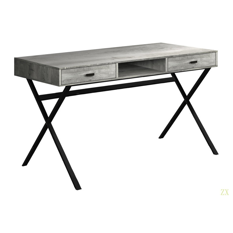 Bureau d'ordinateur, bureau personnel, ordinateur portable, tiroirs de rangement, L 48 po, travail, stratifié, métal, contemporain, moderne