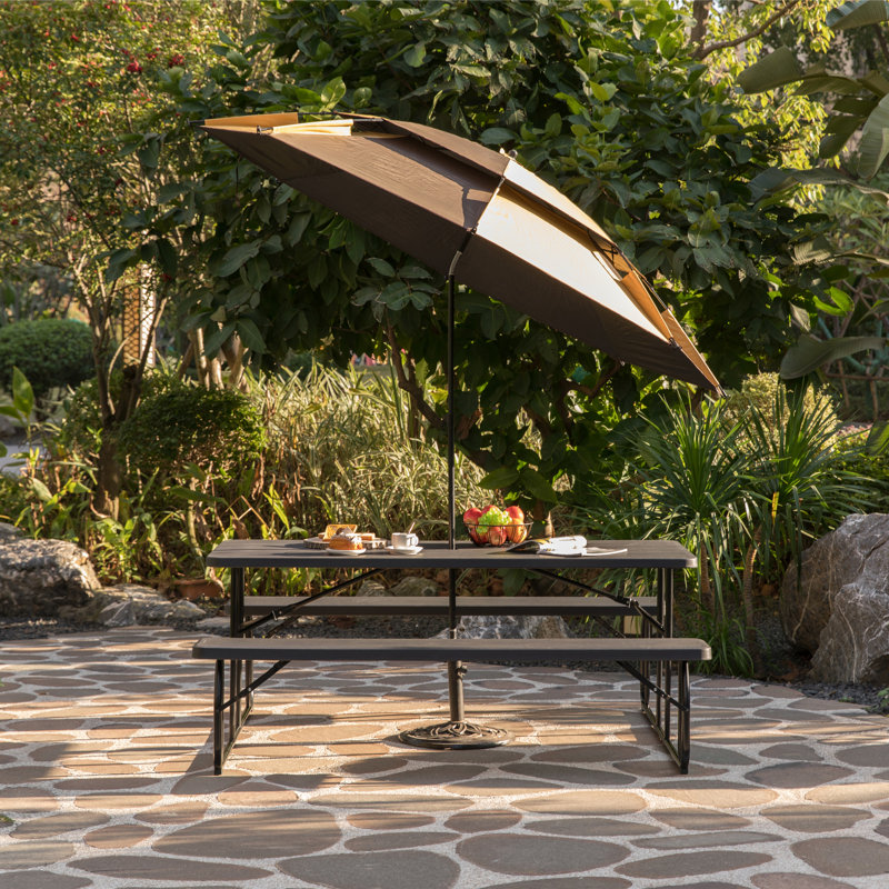 Carmille Rectangular Outdoor Picnic Table , 71 " W 71 " D
