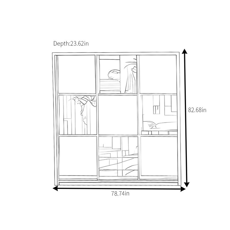 Modern Simple Glass Wardrobe