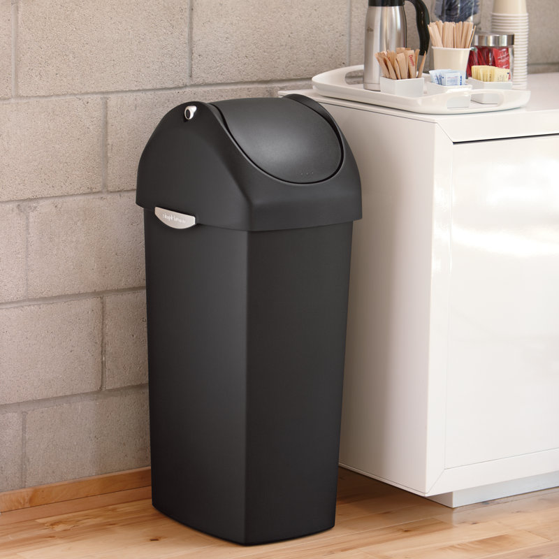 16 Gallon Trash Bin, Black