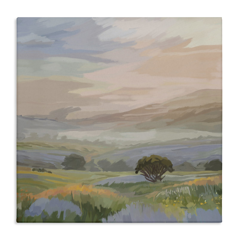 «Warm Sunrise over California Mountains», art mural sur toile, par Amelia Noyes, H 24 po x l 24 po