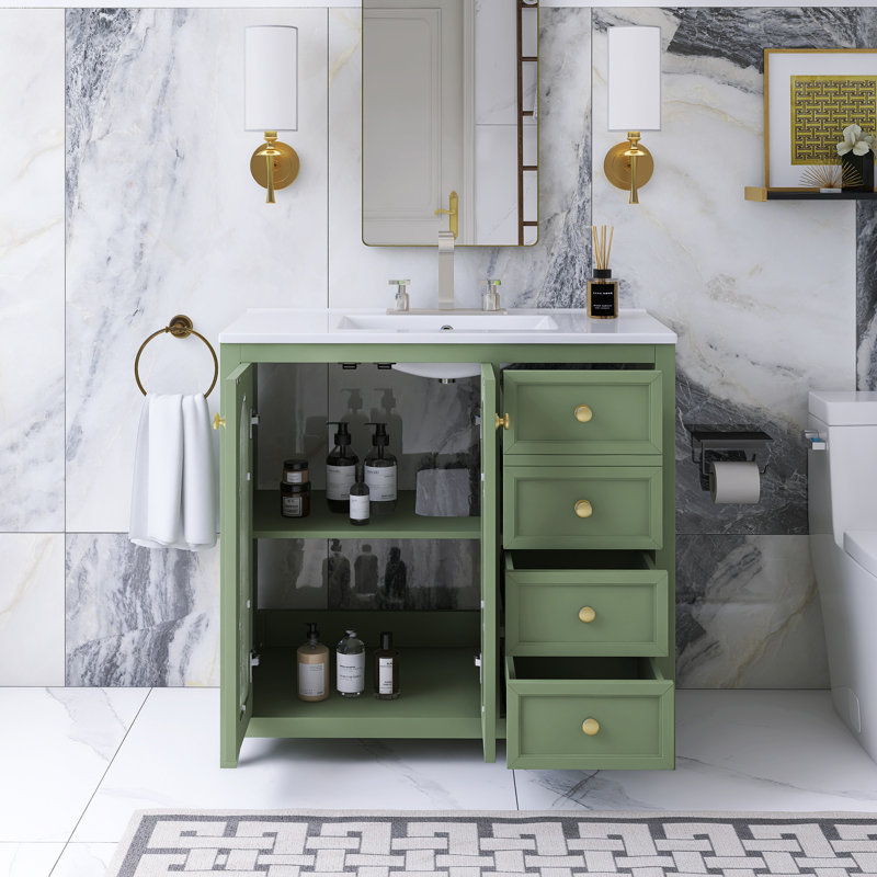 36 In. Elegant And Stylish Freestanding Bathroom Vanity, White