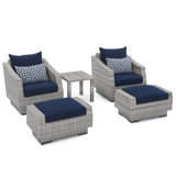Cannes 5 Piece Club Seating Group with Cushions