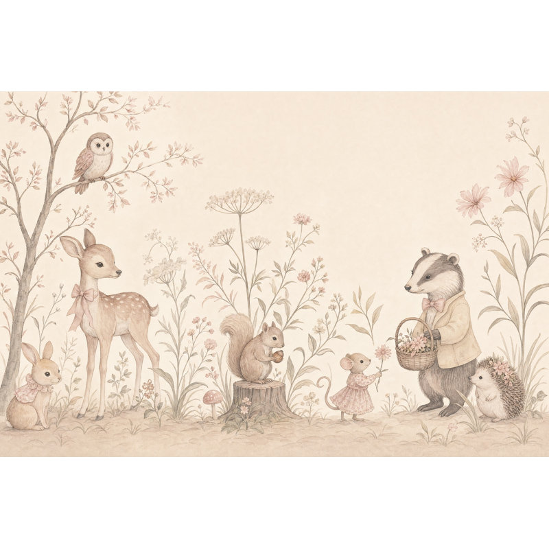 Papier peint fantaisiste forêt enchantée, 120 po x 96 po, Peler et coller