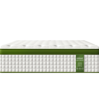 Matelas pleine grandeur de 12 pouces avec mousse viscoélastique gélifiée et ressorts ensachés, soulagement, isolement par mouvement, tissu respirant pour la peau, conforme aux courbes du corps, dans la boîte, mousse, peau, respirant, fatigue,