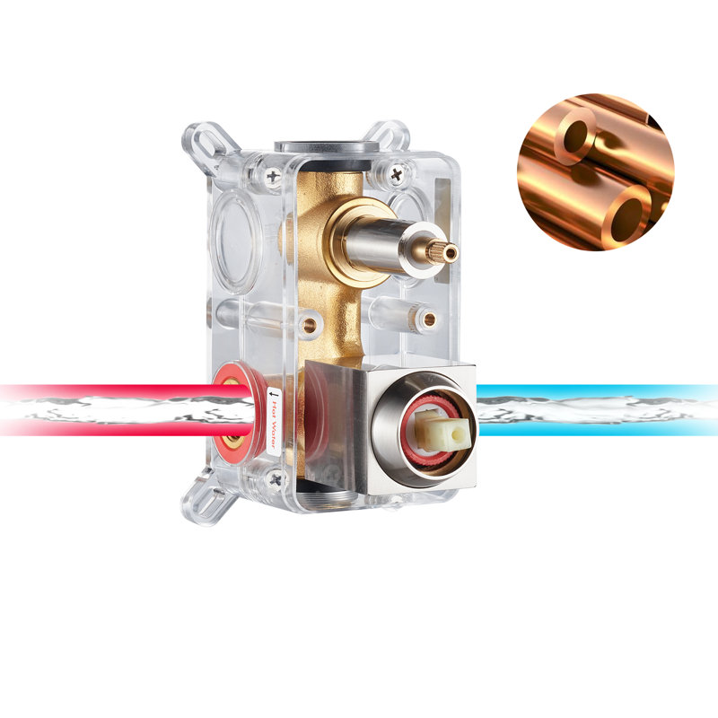 Système de douche complet avec valve brute, Nickel brossé