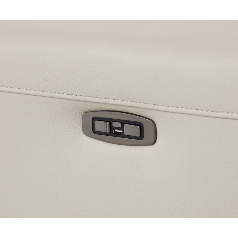 Fauteuil inclinable électrique en cuir fleuri Waad, Beige