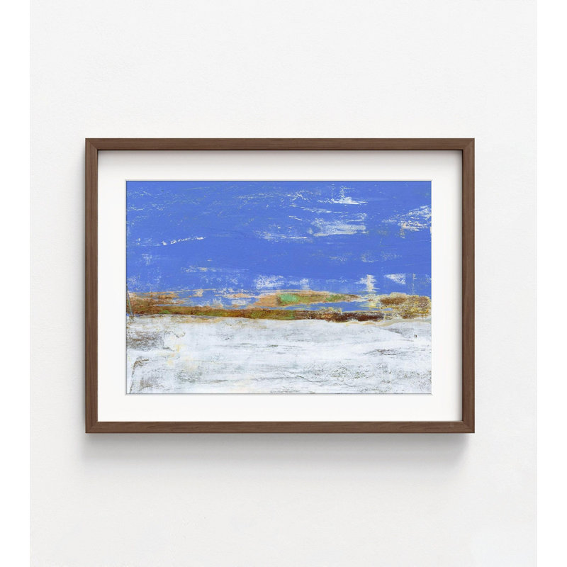 «Alcide Reflecting On Summer III» par Sharon Gordon, peinture de paysage d'été, impression de ciel bleu profond, art abstrait d'été, impression d'horizon abstrait