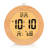 Round Wooden Digital Alarm Clock with Snooze, Nightlight, LCD Display