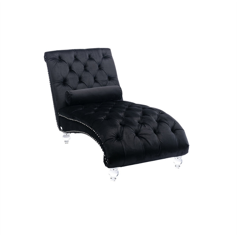 Chaise longue rembourrée Alexica, Noir