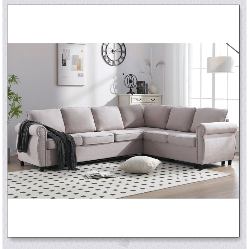 Canapé-lit modulaire convertible en L 2 en 1 6 places, parfait pour les espaces modernes et traditionnels
