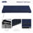 10' X 8' Retractable Awning, Patio Sunshade With Manual Control. 280Gsm Fabric, Solid Aluminum Framework. Blue For Deck, Balcony, Yard Adjustment. Protected Construction.