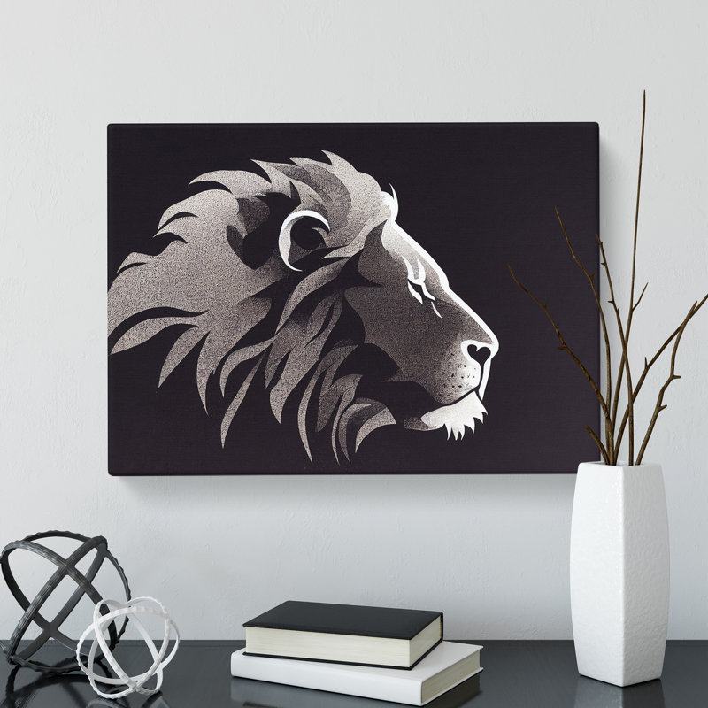 Terrific Lion Abstract - Wrapped Canvas, 50cm H x 76cm W x 3cm D