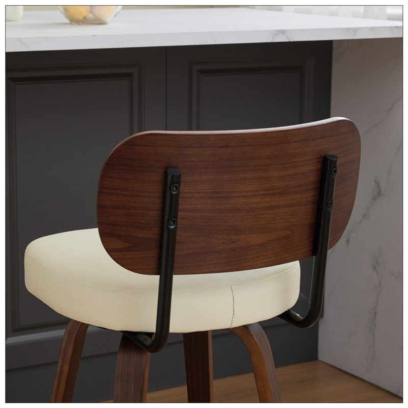 2 tabourets de bar pivotants avec siège en similicuir