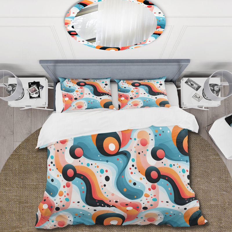 Literie joyeuse et joyeuse à pois, Housse de couette pour très grand lit et 2 très