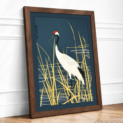Crane in Stillness Japandi - Framed Print