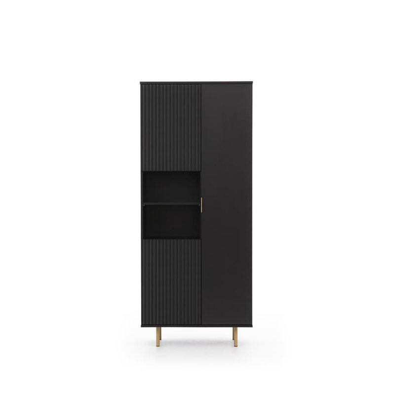 Aadhrith Display Cabinet, Black Matte