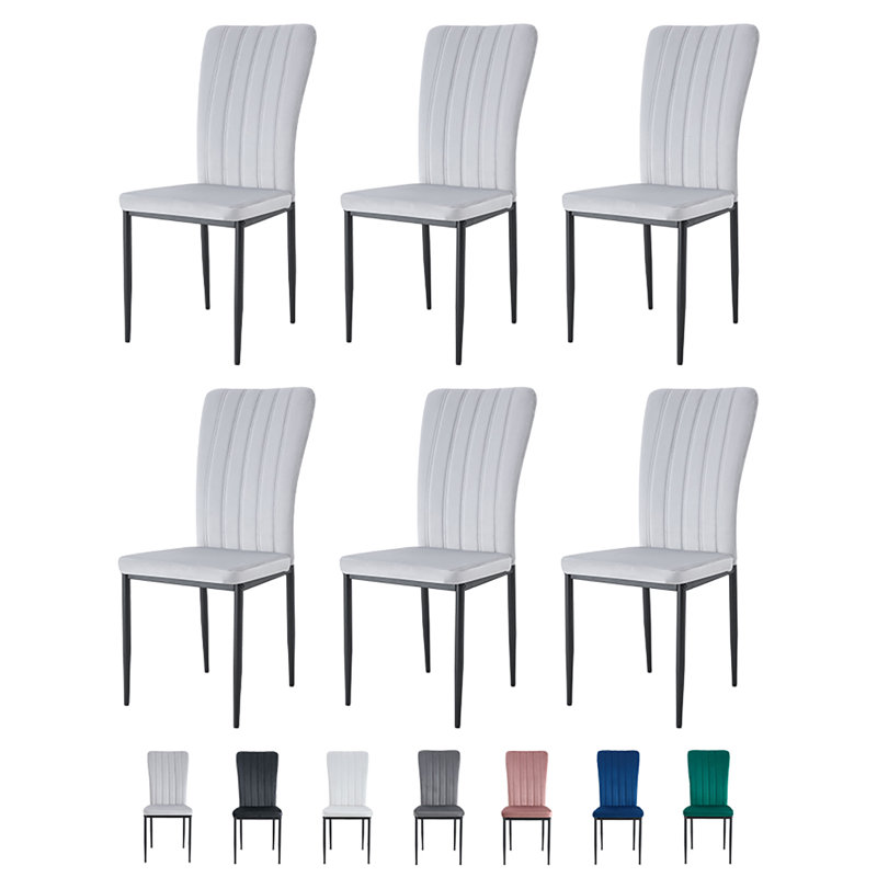 Metal Side Chair in Dark Grey, Blue, 6