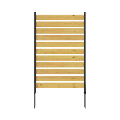 Goodyo 39" W x 1" D x 73" H Cedar Wood and Aluminum Outdoor Privacy Screen