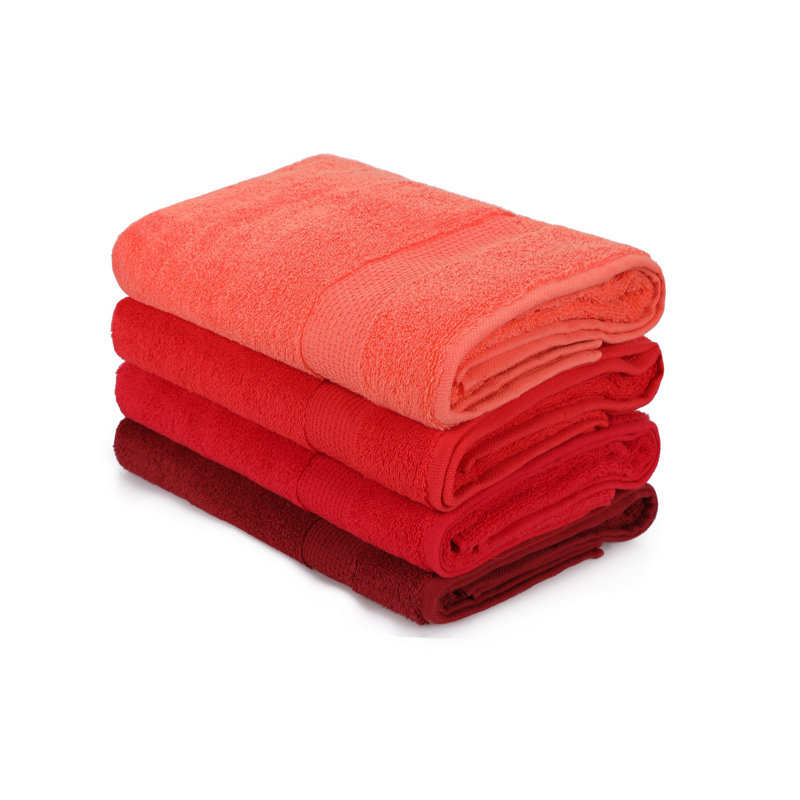 Midweight Bath Towel, Pale Orange/Orange/Red