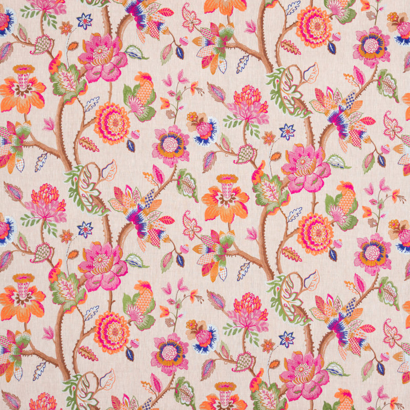 Cosmopolitan Dryden Fabric, Pink/Brown
