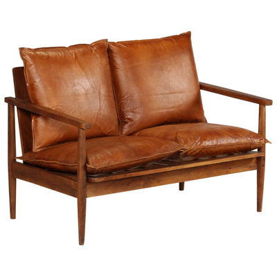 Odin 45.7" Genuine Leather Square Arm Sofa