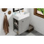 Meuble-lavabo avec lavabo en céramique et tablette de rangement pour petite salle de bain