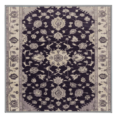 Machine Washable Overdyed Grey Area Rug