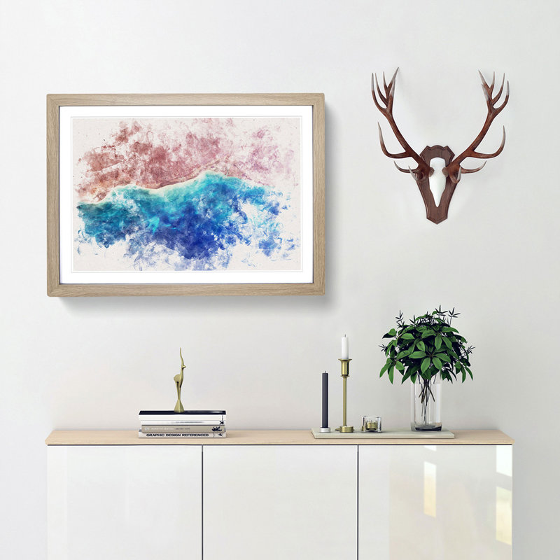 The Beauty of the Earths Landscape - Picture Frame Painting Print, 60cm H x 91cm W x 2cm D, Oak Framed