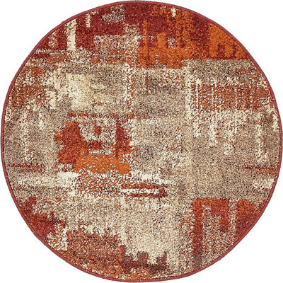 Tapis beige / brun / bourgogne Shively