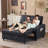 Upholstered Convertible Twin Size Loveseat Recliner Sleeper Couch Pull Out Sofa Sofa Bed For Small Spaces-1818569425