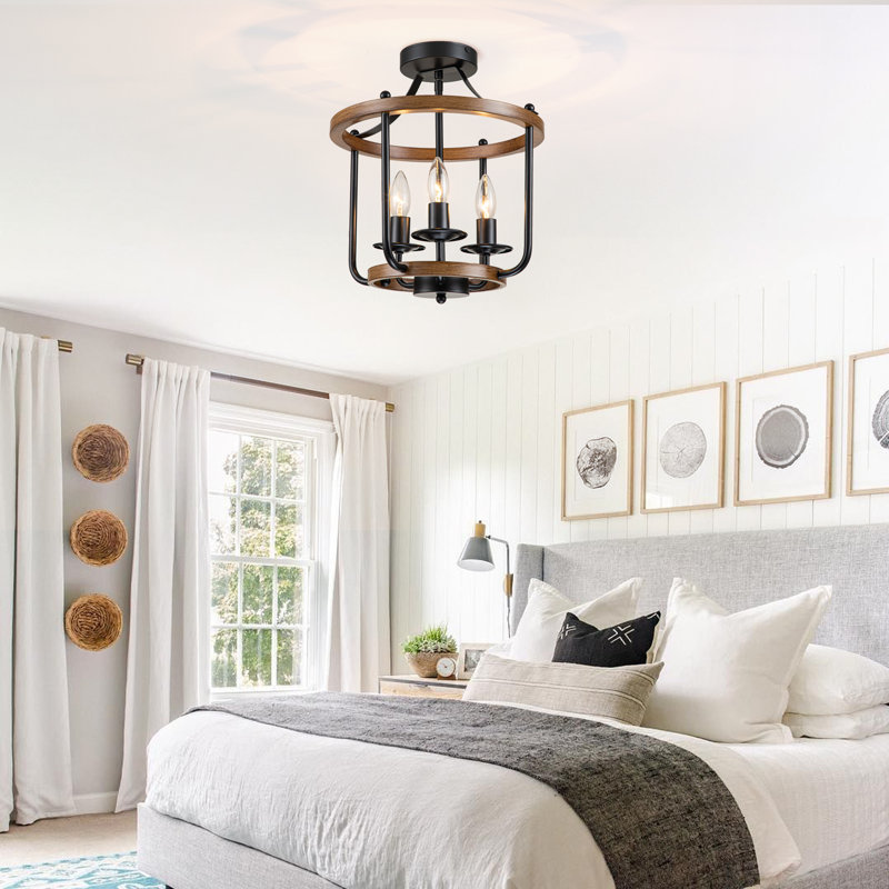 3-light Farmhouse Semi Flush Mount