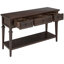 Console de style rétro classique avec trois tiroirs supérieurs et une tablette inférieure de style ouvert, table de couloir-494288990