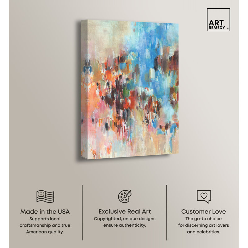 Large Blue and Orange Abstract Canvas Wall Art