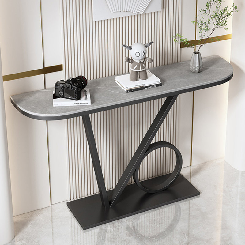 Console, H 31,5 po x l 47,2 po x P 11,8 po, Noir, Gris