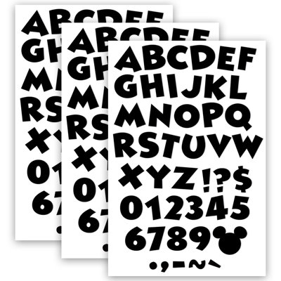 Mickey Mouse Throwback Black Deco Letters Set