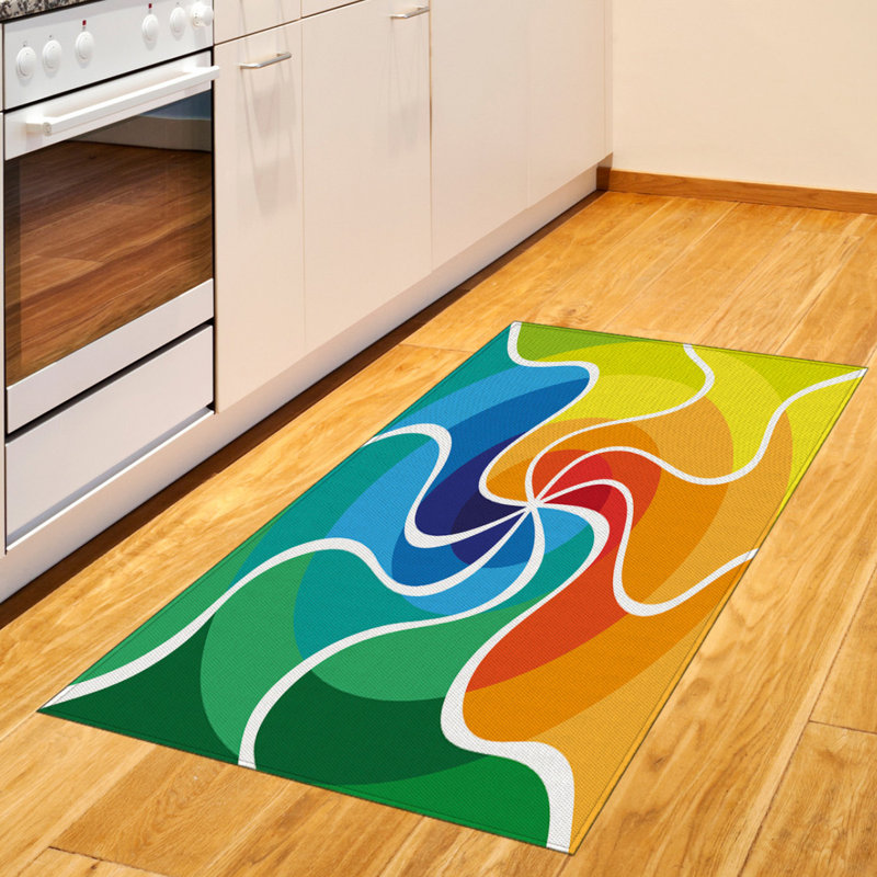 Psychedelic High Density Long Fiber Poly Threads Decorative Area Rug Carpet, Rectangle 2'7" x 5'