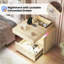 Table de chevet moderne l 19,7 po Ashten avec 3 tiroirs diamantés, éclairage intelligent et charge-1091197287