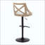 Tabouret de bar réglable en métal, bois, avec repose-pieds arrondi en T - ensemble de 2