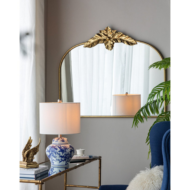 Miroir arqué 39,5 "x 35" avec cadre en métal, miroir mural pour salon Bedrrom