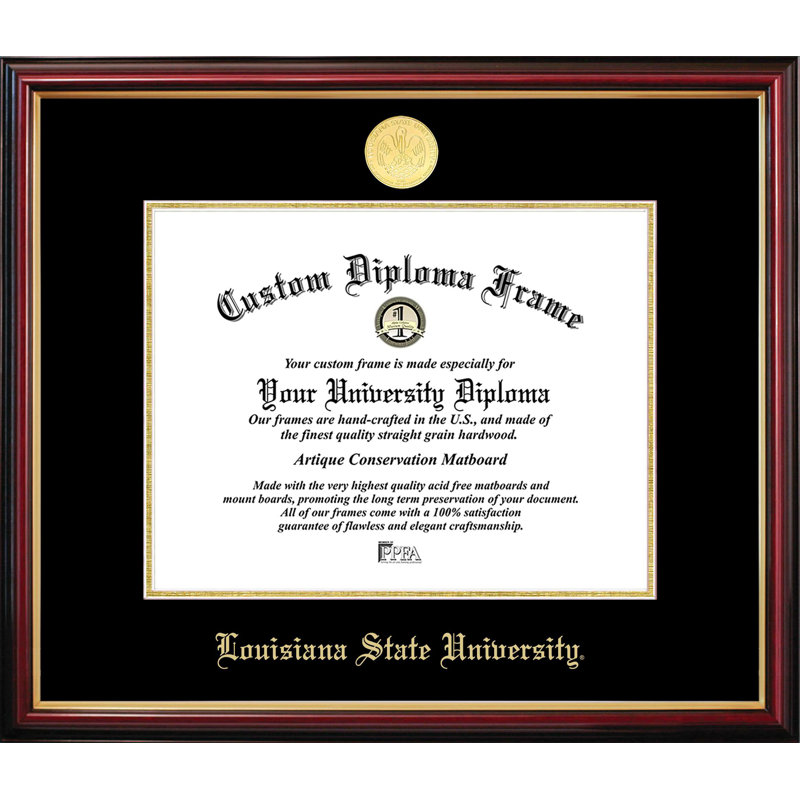 Cadre de petit diplôme de l'Université Louisiana State, L 11 po x H 8,5 po, NCAALouisiana State