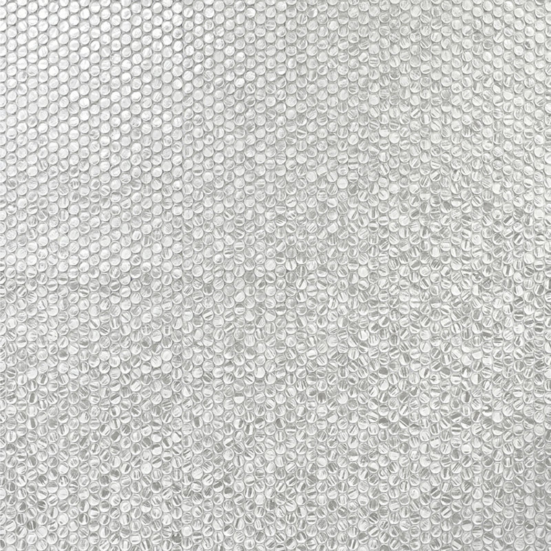 Majeste 0.8" x 0.8" Glass Penny round Mosaic Wall & Floor Tile, Silver