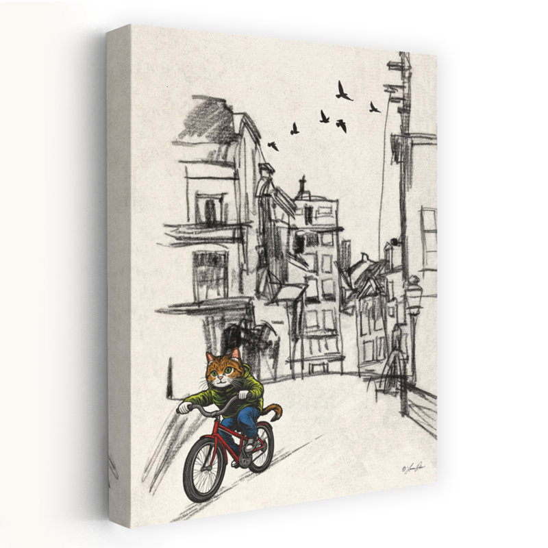 Art urbain chat urbain, H 60 po x l 40 po