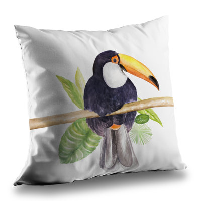 Toucan Exotic Poly Twill Throw - Stylish Home Decor Accessory – Throw Pillow Cover Only, Double-Sided Print, Insert Not Included