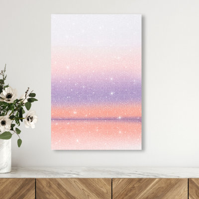 Peach Coastline Graphic Art Canvas