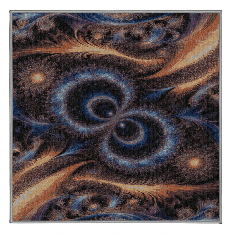 Machine Washable Space Purple Area Rug, Square 5'