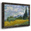 Champ de blé avec cyprès, reproduction sur toile-96291050-96291051